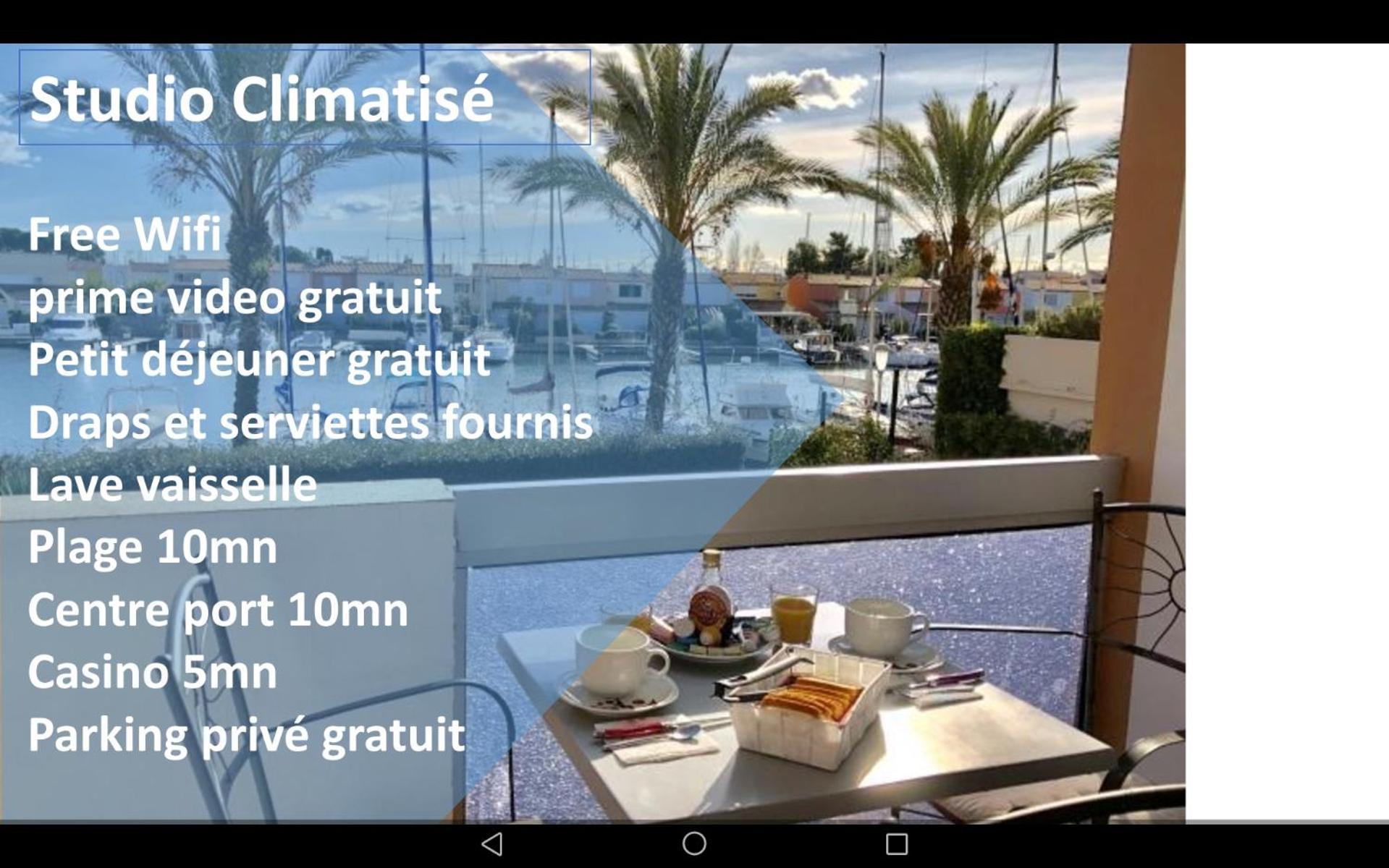 Cap Capistol Studio Le Cap D'Agde Vue Port Eksteriør bilde